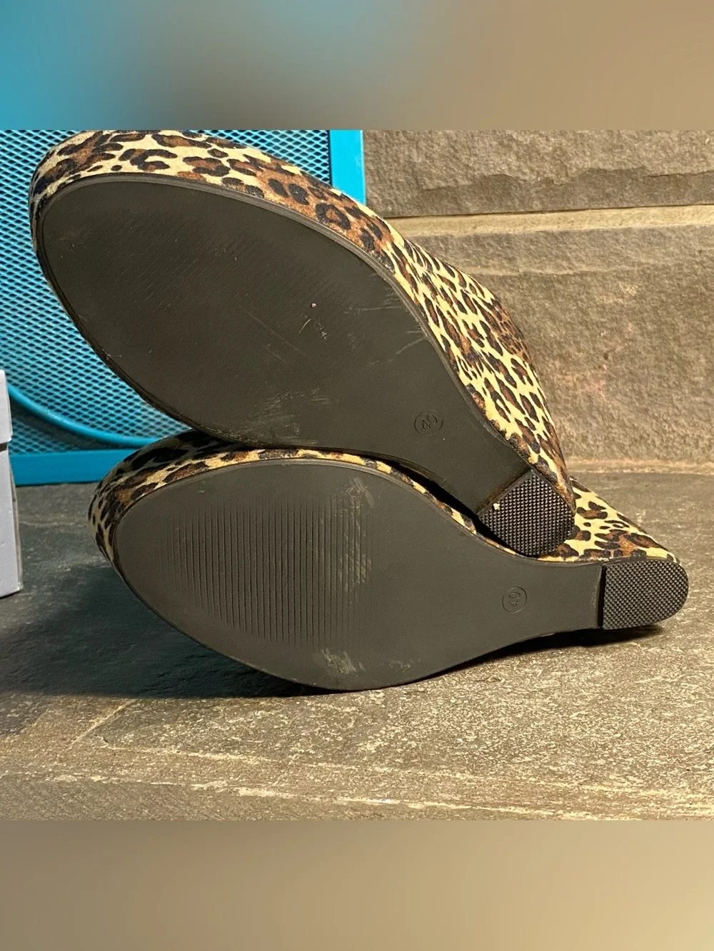 NIB Leopard print platform ankle booties,EU 40,US 9